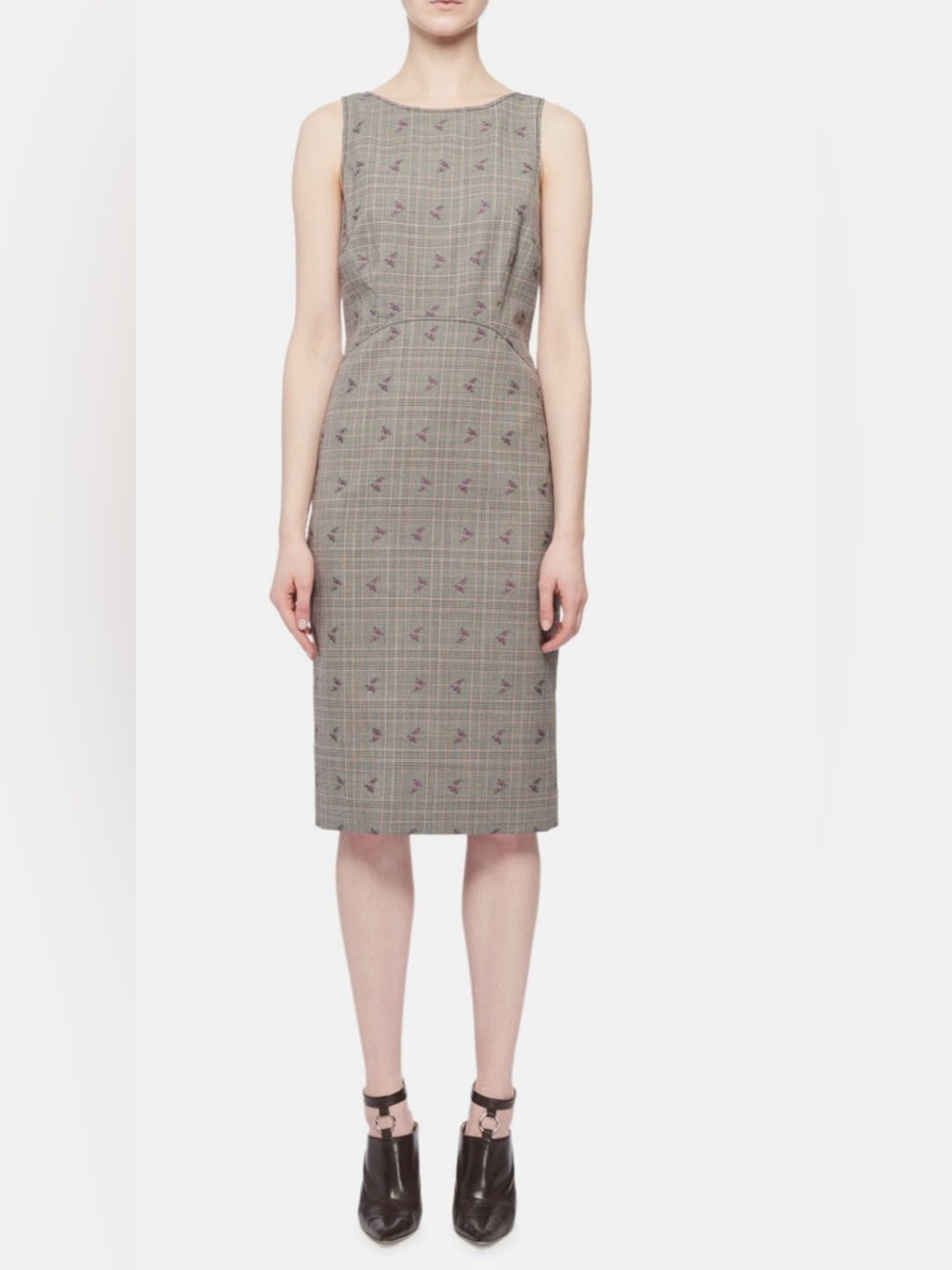 ALTUZARRA Women Sleeveless Floral Prince of Wales Suiting Dress